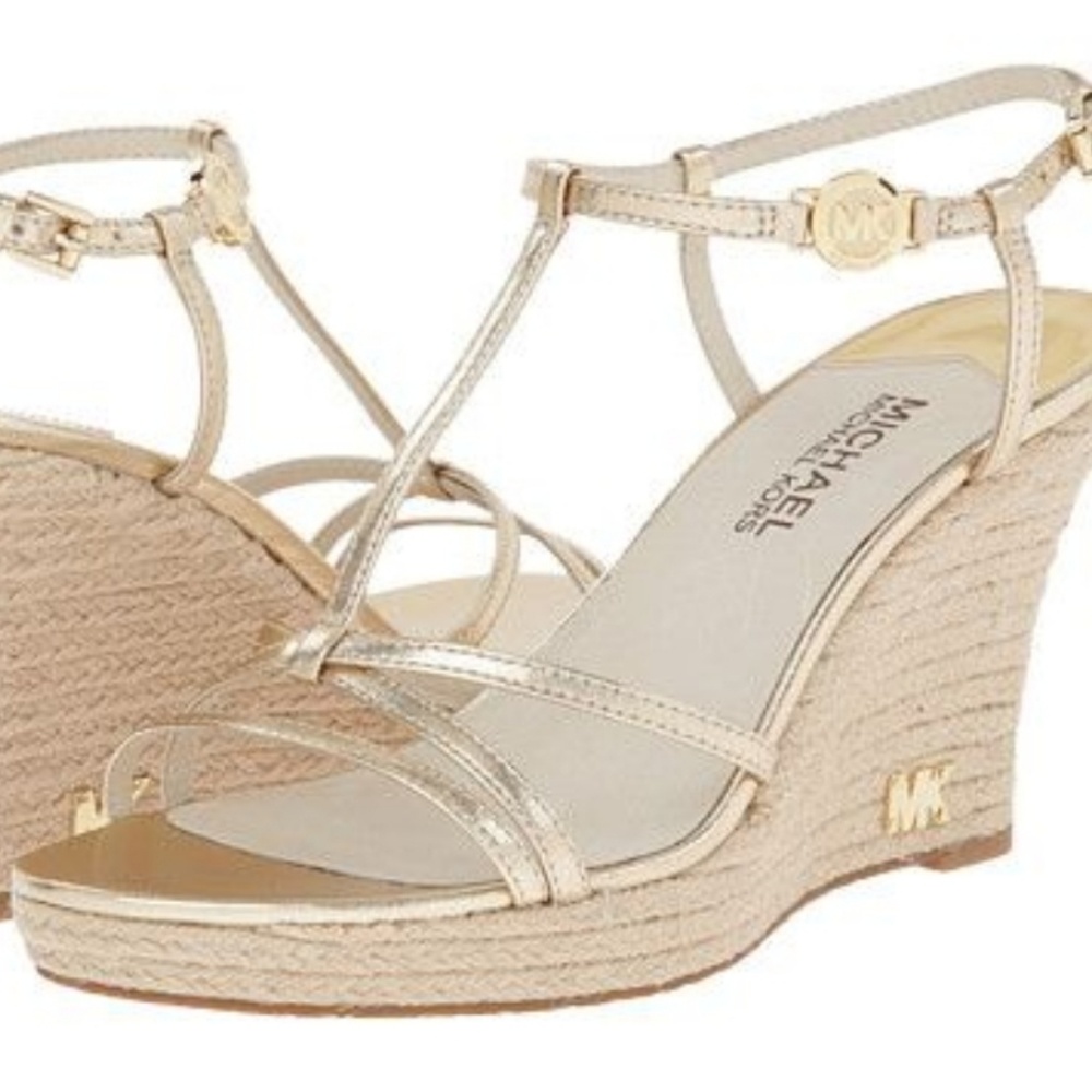 NEW Michael Kors Kami Gold Strappy Sandals Sz 6.5